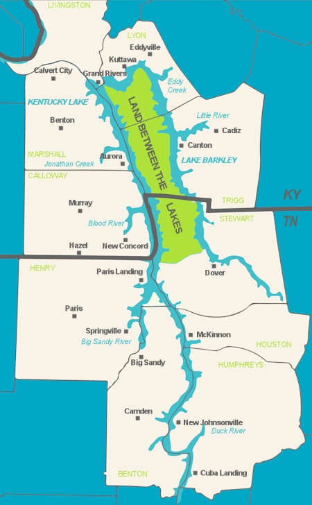 Kentucky Lake Area Map